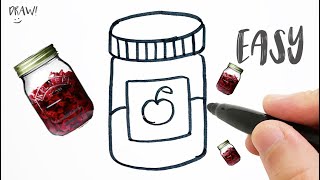 How to Draw a Jam Jar Step by Step / Easy Drawing