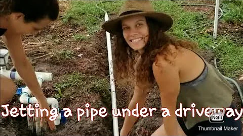Jetting a pipe under a 16' driveway
