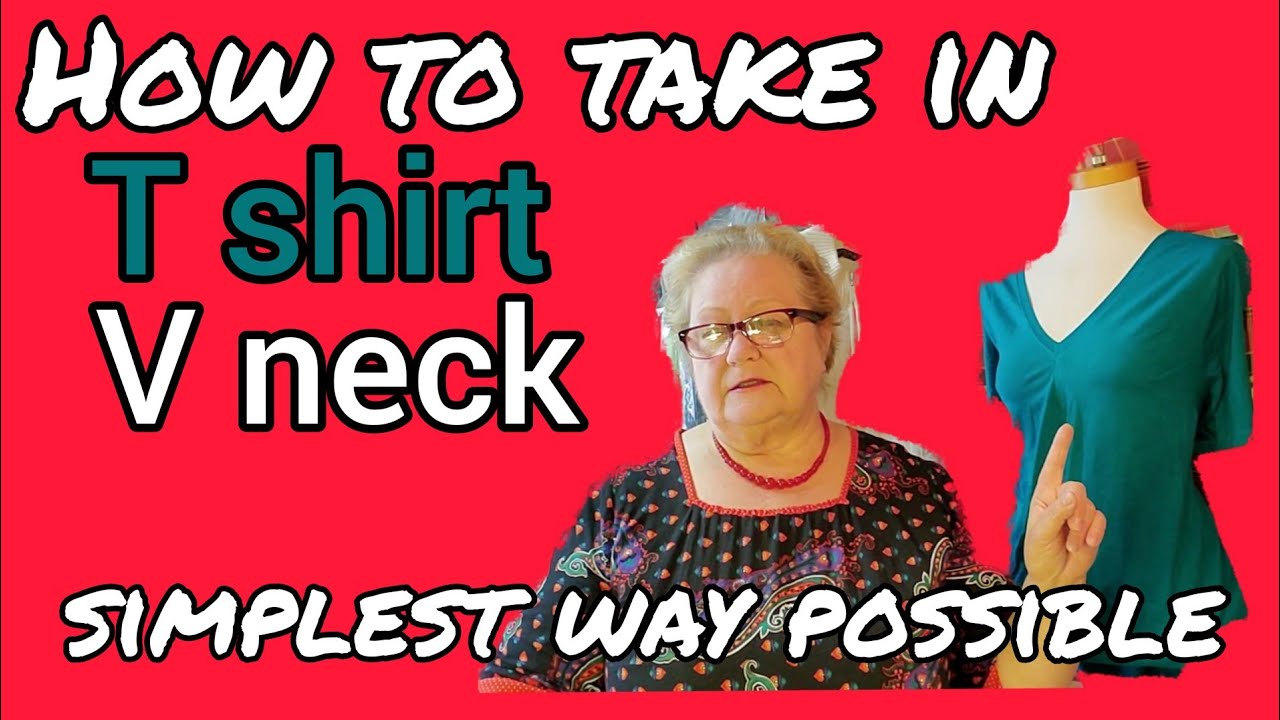 How to make V neck cut smaller easiest sewing tutorial for T shirt ...