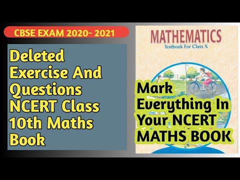 Cbse Reduced Syllabus Class 10th Maths Ncert Marked Cut Questions In Your Ncert Maths 10th Youtube