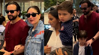 Kareena Kapoor With Saif Ali Khan And Taimur - Jeh Fly From Mumbai Spotted At Airport | MS shorts
