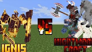 Ignis VS Nightmare Craft Bosses || Boss Fight MCPE