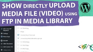 How to Show Directly Upload Media File (Video) using FTP / Hosting Access in Media Library WordPress