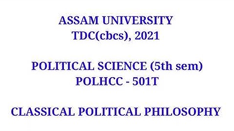 TDC (cbcs) Political Science Hons. (5th sem) 2021 | POLHCC-501T | Assam University question paper