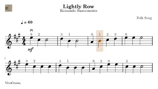 🎼 02. Lightly Row / Remando Suavemente - Suzuki 1 - Partitura Violín. Práctica Tempo Progresivo