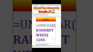 Excel Can Generate Emojis?! 😱 | Debananda Sahoo | Shorts 28
