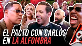 DELANE CASI FIRMA UN CONTRATO CON ALOFOKE EN PLENA ALFOMBRA CON CARLOS DURAN EN LLORADERA