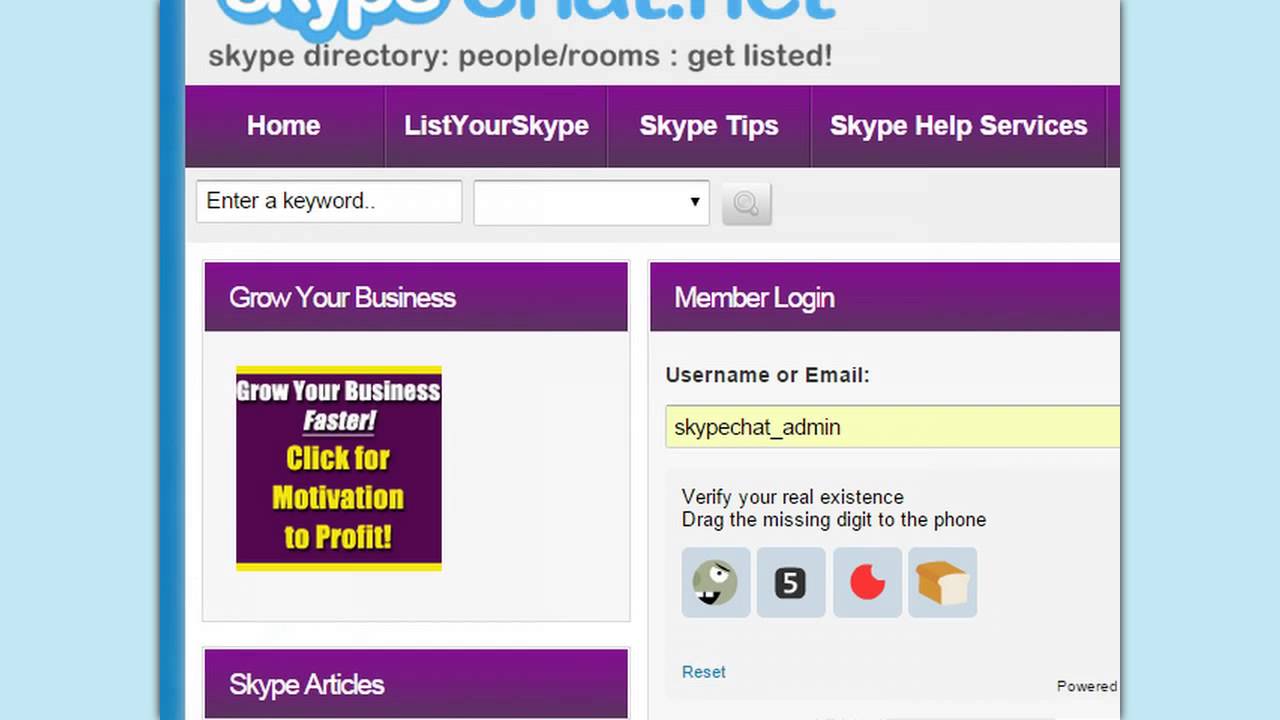SkypeChat.net Tutorial for New Members