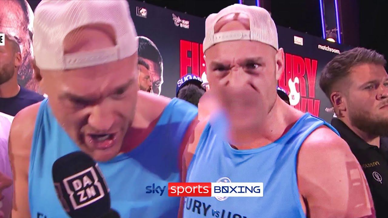 Tyson Fury vs Oleksandr Usyk: Foul-mouthed Fury shoves Usyk at ...