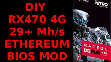 DIY RX470 4G 29+ MH/s or 28+ MH/s Low Watt Sapphire Nitro+ HYNIX Bios Mod Ethereum Mining XFX MSI