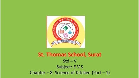 Std 5 # EVS # Ch 8 Science of kitchen # Part 1