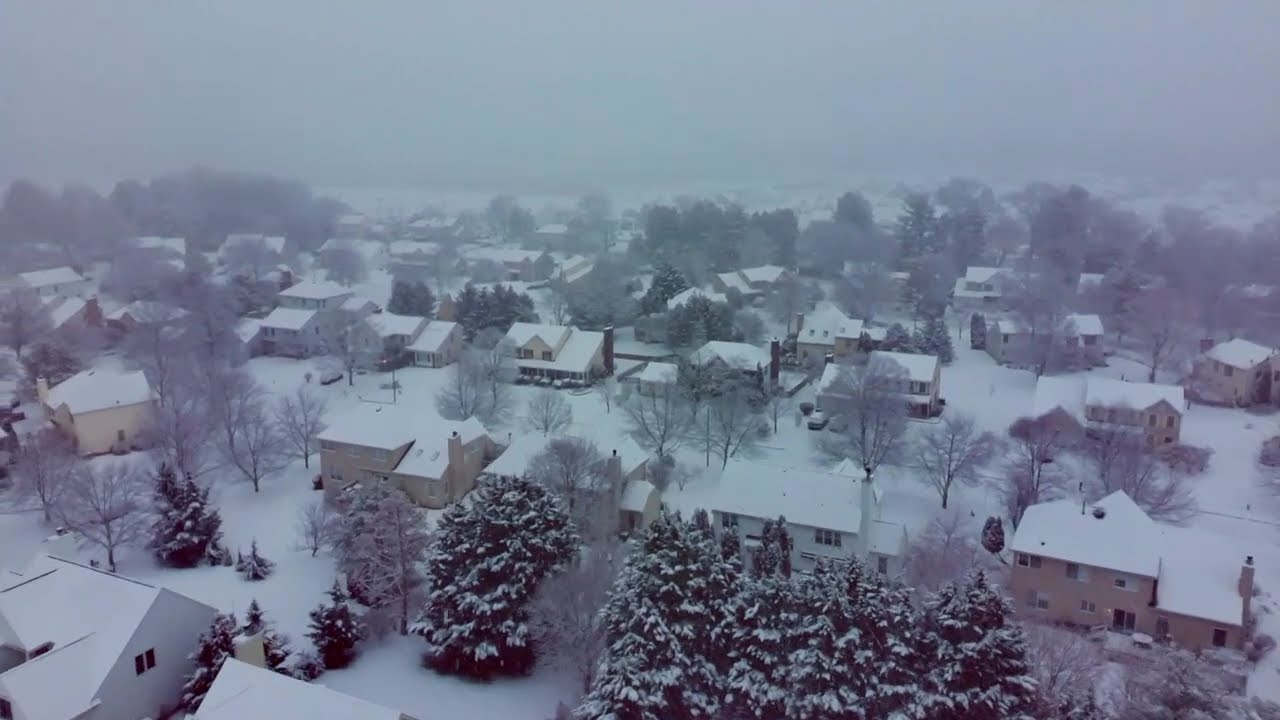 Snowstorm Drone: Winter Wonderland Escape NJ Snowstorm Drone Video, Peaceful Snowy Morning ❄️
