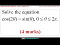 2000 Maths Extension 1 HSC Q2c Solve Trigonometric Equation Cos 2θ Sin θ For 0 θ 2π 2000 Maths Extension 1 HSC Q2c Solve Trigonometric Equation Cos 2θ Sin θ For 0 θ 2π