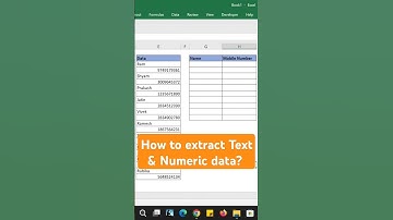How to extract Text & Numeric data #excel #shorts #google sheets