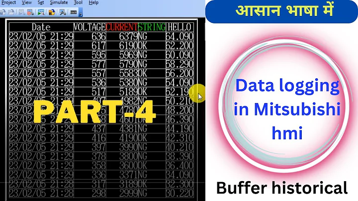 Mitsubishi HMI Data logging | GT Designer Data Logging | Mitsubishi HMI Data Logging |data log Hmi
