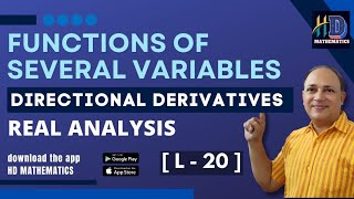 Directional derivative//L 20// functions of several variables/multivariable calculus real analysis