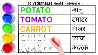 Learn 50 Vegetables Name Hindi & English Both | सब्जियों के नाम | Vegetables Names