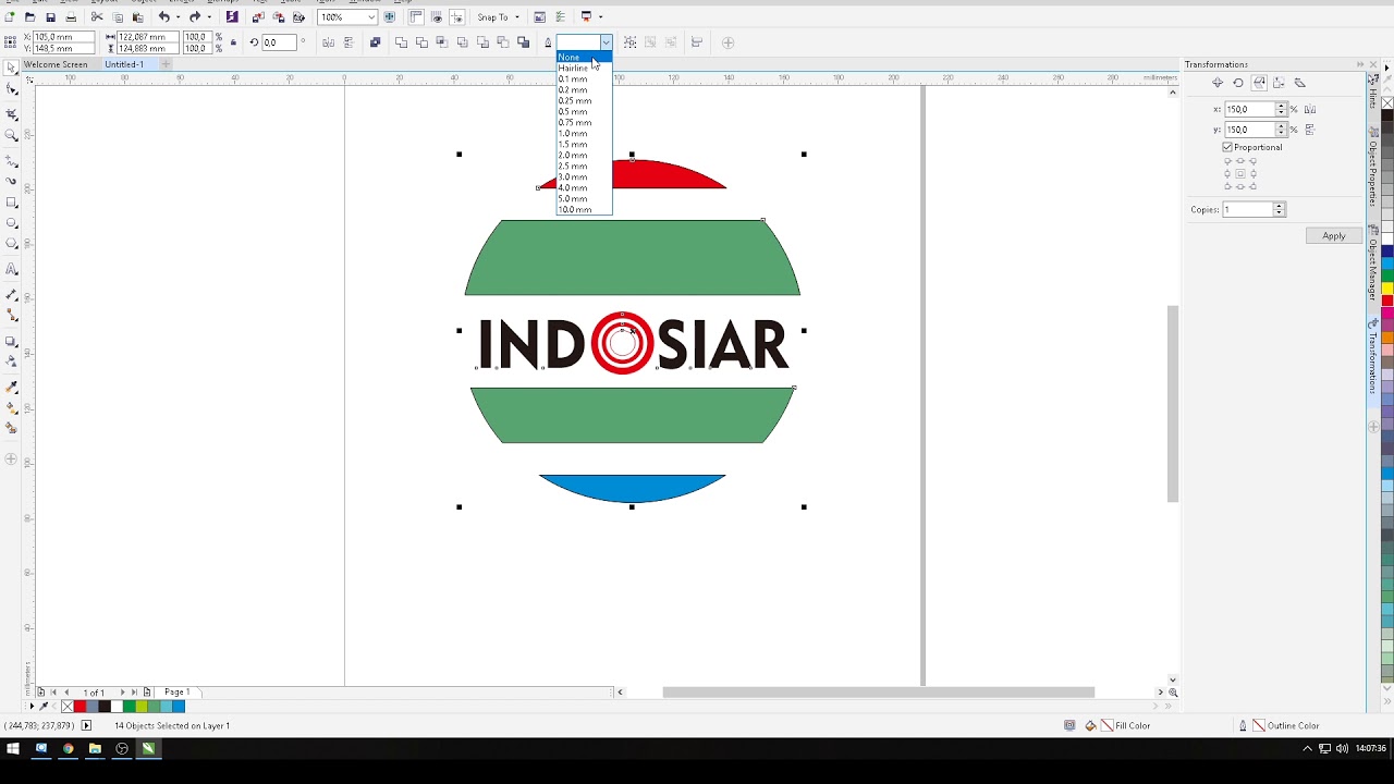  CARA  MEMBUAT  LOGO INDOSIAR DI CORELDRAW  X7 YouTube