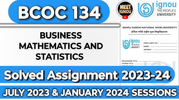 BCOC 134 Solved Assignment 2023-24 // bcoc 134 solved assignment 2023-24 // bcoc134 #bcoc134_ignou
