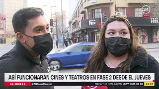 Así funcionarán cines y teatros en fase 2 desde el jueves