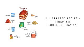 Inktober 2019 | Day #17 | Illustrated Recipe - Tiramisu | Jamila Cuisine