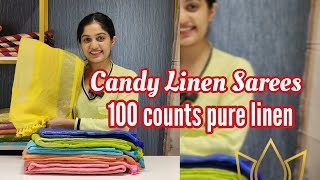 Pure linen Sarees || Candy Linen Sarees || Kanchivaram by Arya screenshot 4