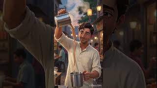 Ghibli Style Indian Chai ☕ | Roadside Tea Stall Magic ✨ #food #cooking #chai #spicedchai #buttertea