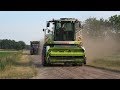 Loonbedrijf H van Haarst 's avonds in het gras met de Claas Jaguar 940 en Case IH trekkers (2019)