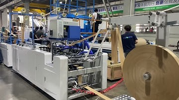 Internal flat handle paper bag machine with flat handle inside and twisted loop online A400