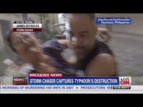 Storm chaser films typhoon Haiyan