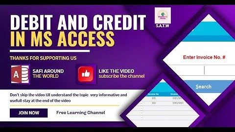 How to make Debit and Credit System in Ms Access Part 2 |debit and credit statement,debit and credit