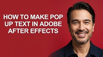 How to Make Pop Up Text In Adobe After Effects - KevinHowTo
