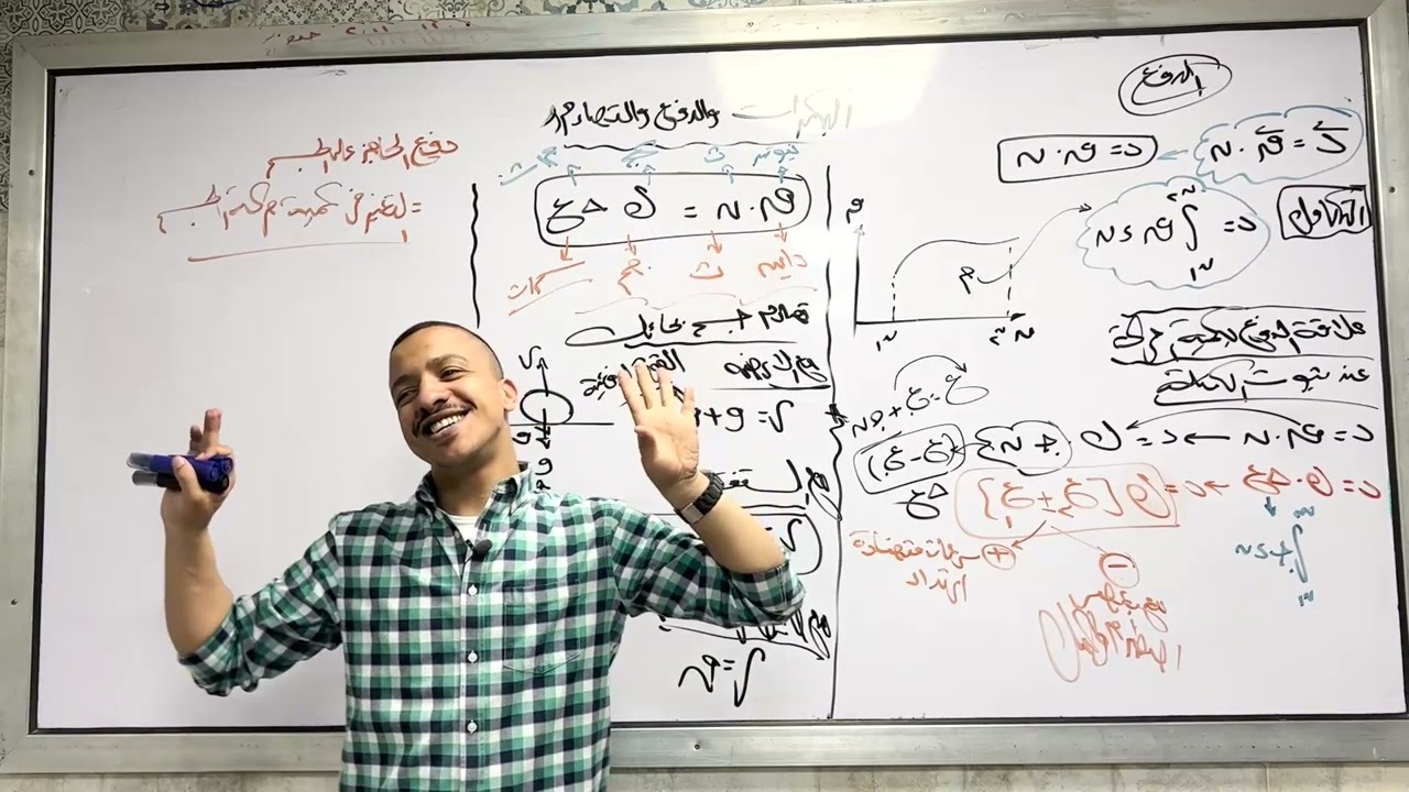 مراجعة وحل على الدفع والتصادم - السير محمود الشامي