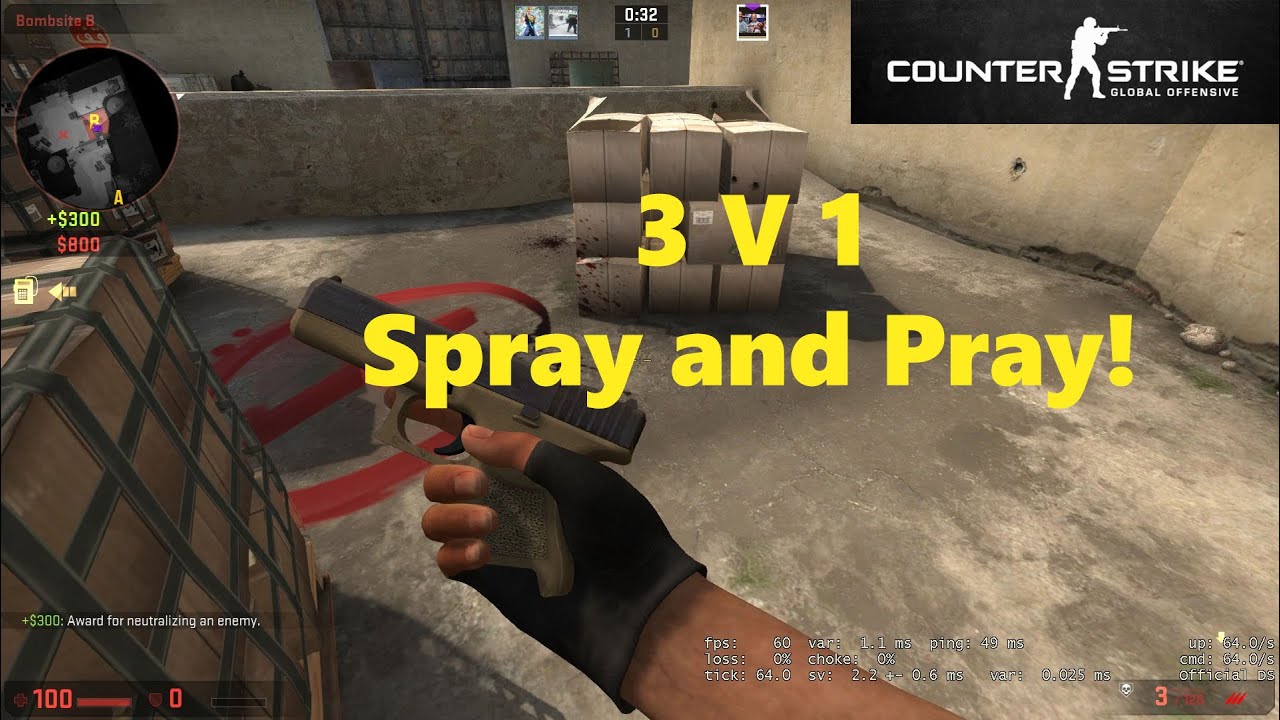3 V 1 CSGO [Spray and pray] YouTube