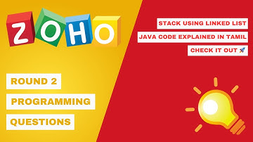 Zoho Round 2 Programming Question: Stack Linked List Implementation || Tamil