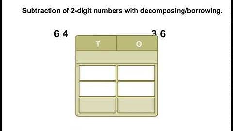 Subtraction of 2 Digit Numbers (with Decomposing)