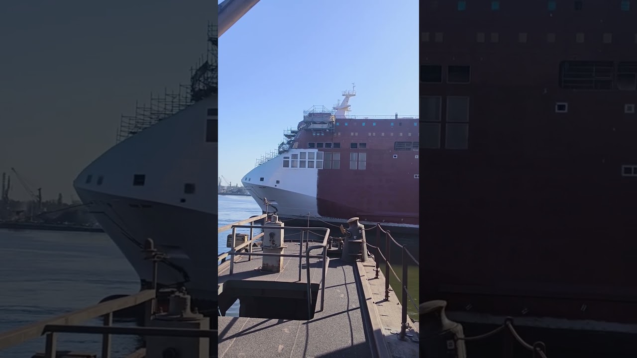 New Building RoRo Passenger Ship Coming out from the Shipyard at Gdańsk, Poland 🇵🇱 Ship Construction
