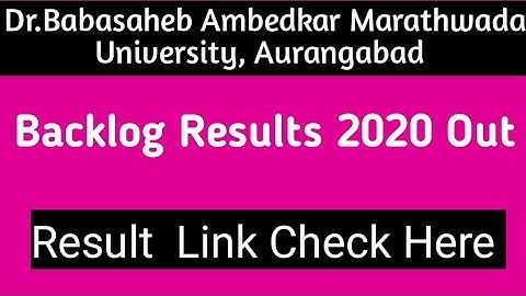 Bamu Aurangabad Backlog Results Out | Bamu results 2020 | Bamu Backlog Results 2020