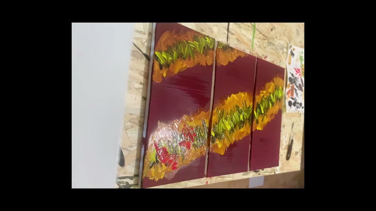 Comment Faire Un Triptyque Peinture Avec Video Triptyque peinture acrylique - YouTube