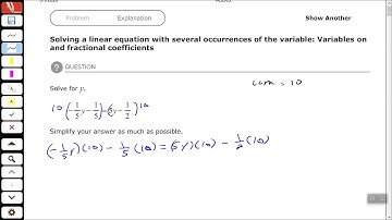 Solving a linear equation: Variables on both sides and fractional coefficients