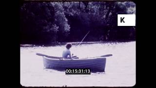 1960s, 1970s Ireland, Fishing next to Castle, 16mm