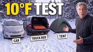 I Tested Sleeping in a Car, Truck Bed & Tent at 10°F — A Clear Winner!