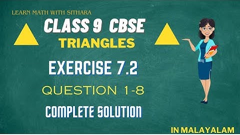 CBSE CLASS 9 Maths | Chapter 7 Triangles|Exercise 7.2| complete solution| Malayalam | Sithara