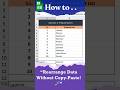 ✅Rearrange Data Without Copy-Paste! 🚀 #excel #shortvideo #shorts