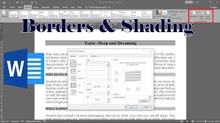 How  to use Borders and Shading in Microsoft Word