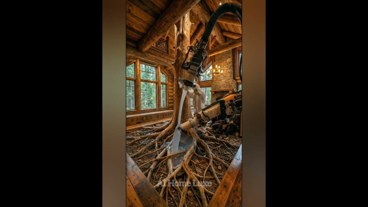 Корни природы под полом этой роскошной хижины 🤯