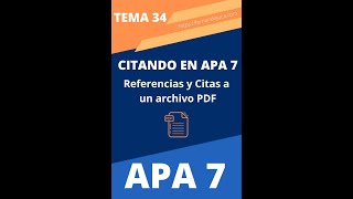 Cómo Citar Archivos PDF en APA 7ma Edición: Todo lo que Debes Saber | Citas y Referencias Académicas
