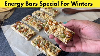 10 Minutes Energy Bars Recipe | No Bake Easy Method | Healthy Brain Booster by Huma In The Kitchen