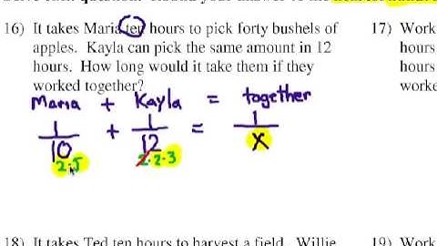 How to Solve Algebra Word Problems: Work