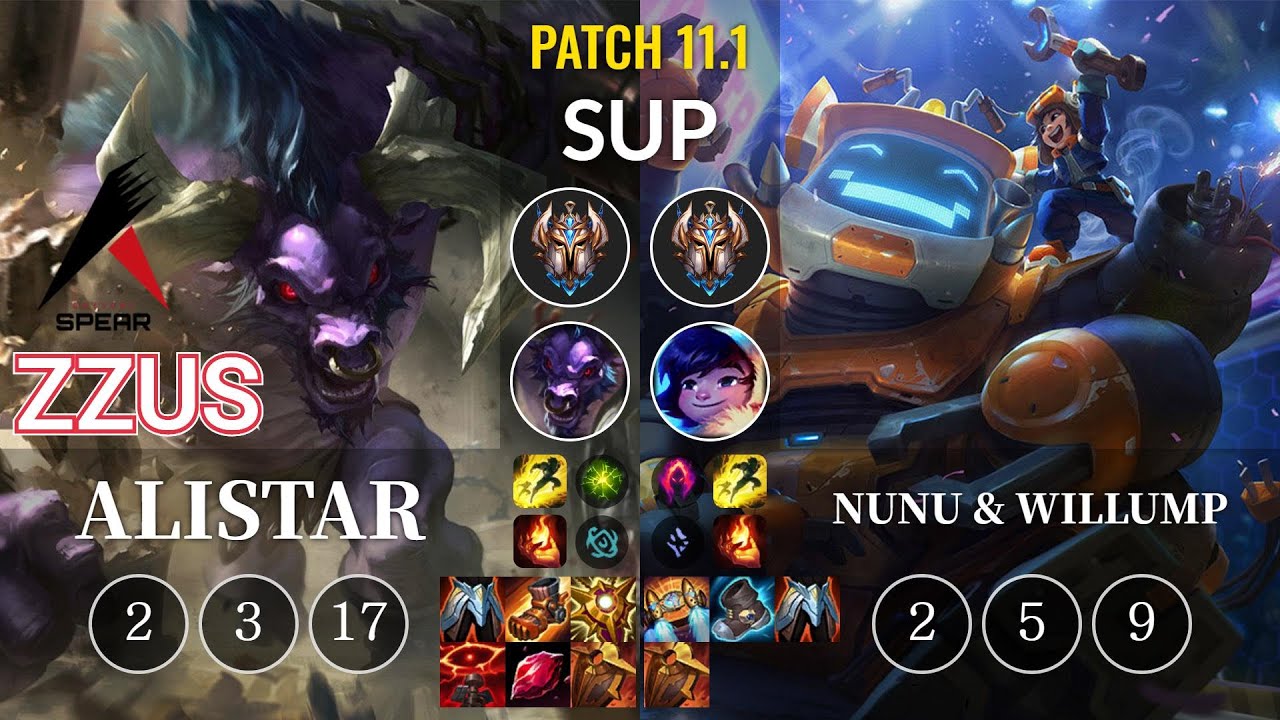 ASP Zzus Alistar vs Nunu & Willump Sup - KR Patch 11.1
